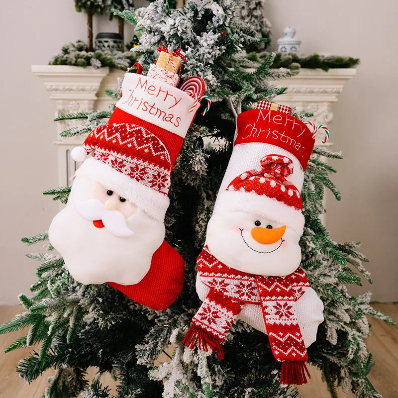3D Knit Christmas Character Stocking