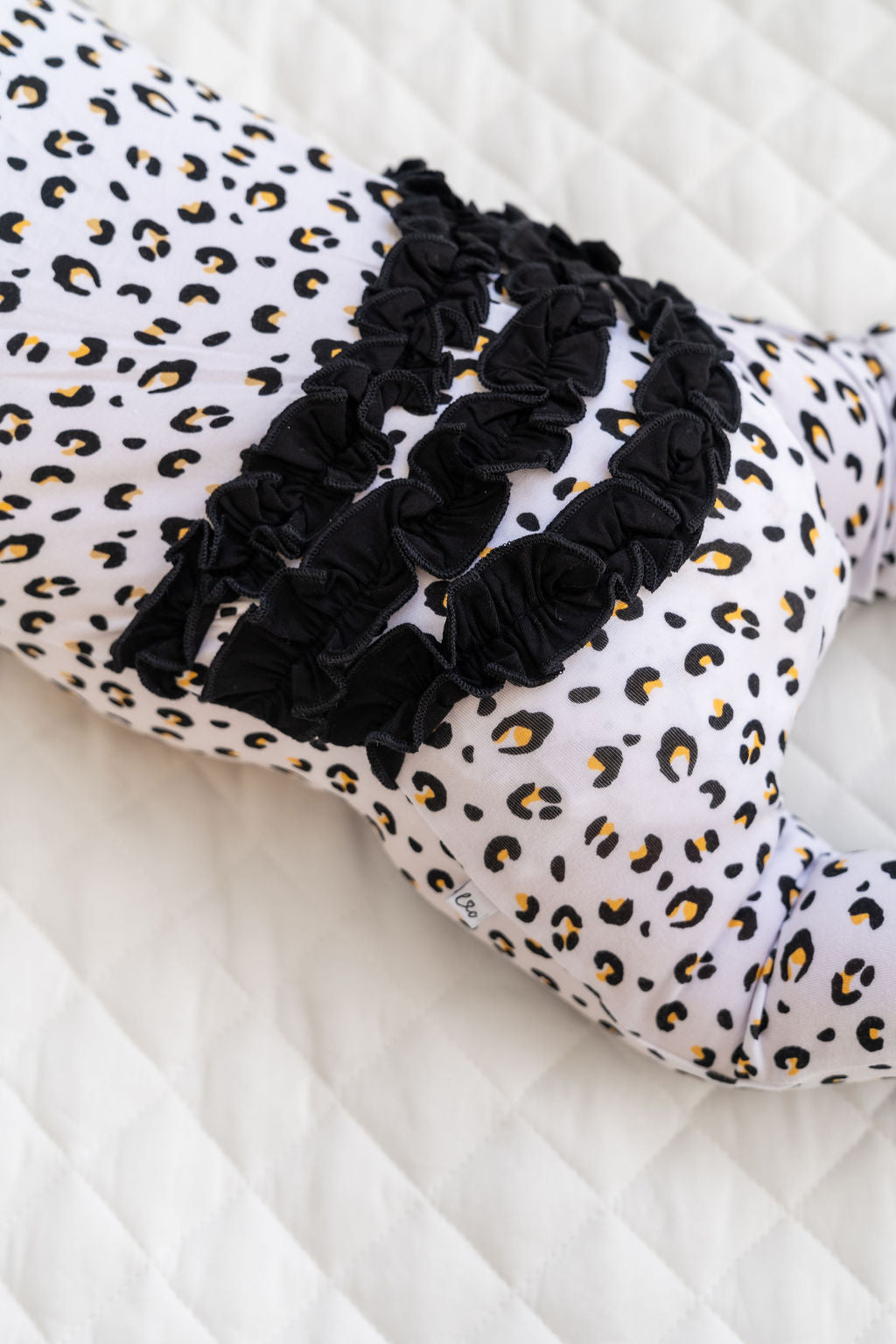 Beautifully Spotted™ Allie Leopard Ruffle Bamboo Footie