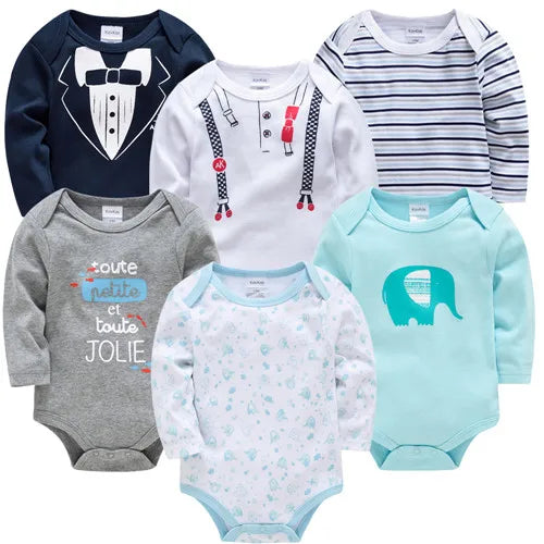 Lil Dudes 6-Piece Baby Boy Long-Sleeve Bodysuit Set