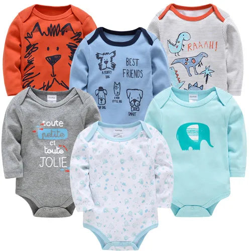 Lil Dudes 6-Piece Baby Boy Long-Sleeve Bodysuit Set