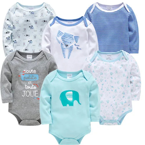 Lil Dudes 6-Piece Baby Boy Long-Sleeve Bodysuit Set