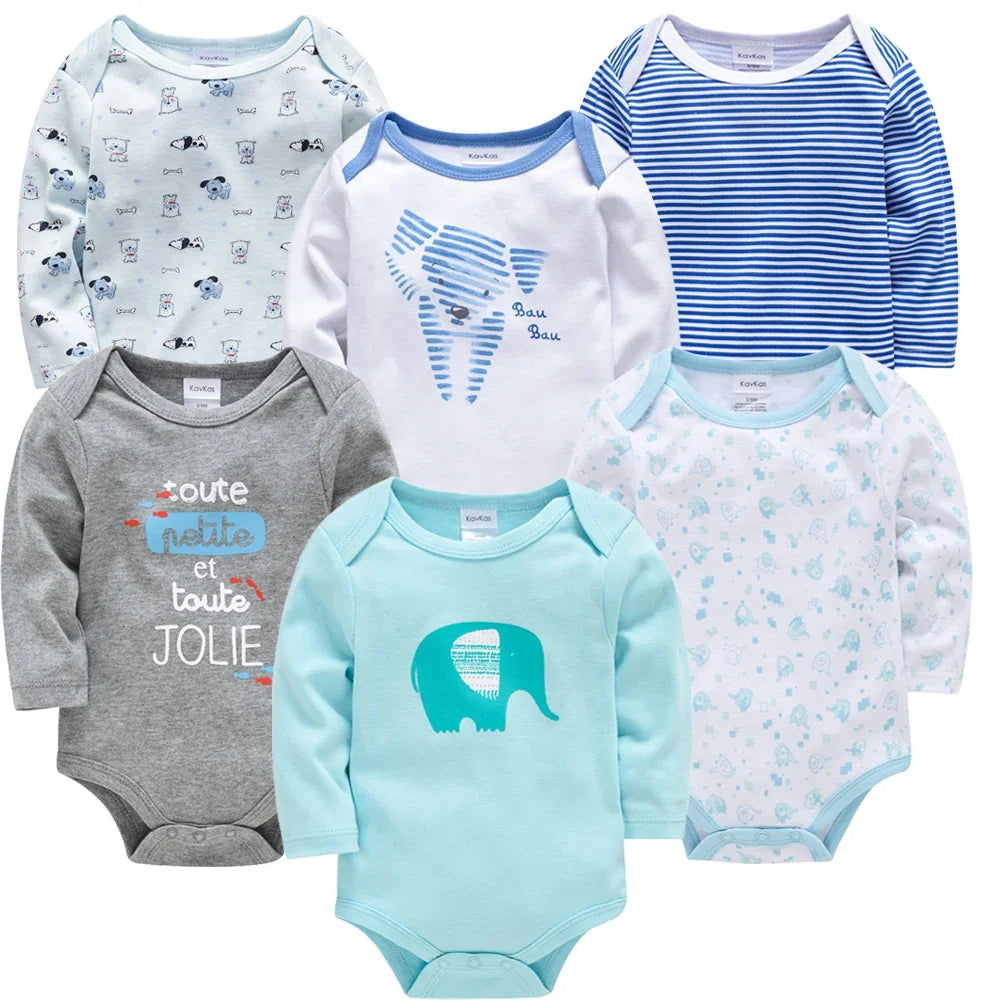 Lil Dudes 6-Piece Baby Boy Long-Sleeve Bodysuit Set