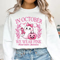 In October We Wear Pink Halloween Breast Cancer Awareness T-Shirt