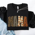 Vintage MAMA Fall Patchwork Sweatshirt – Leopard, Checker & Pumpkin Print
