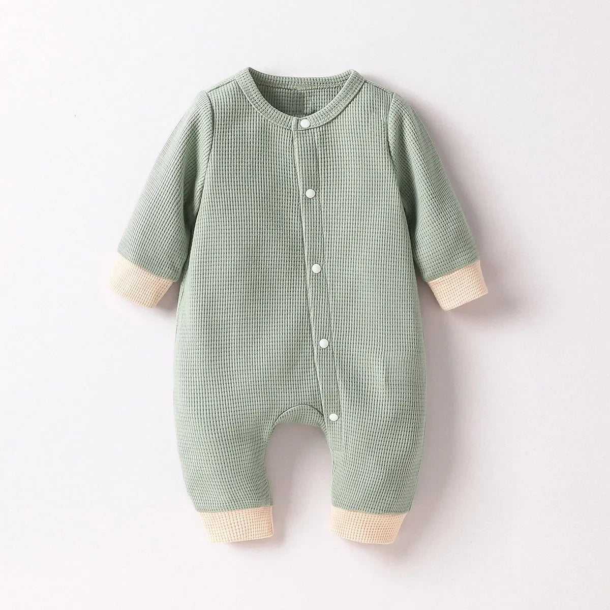 Lil Dudes Baby Boy Waffle Knit Long-Sleeve Romper