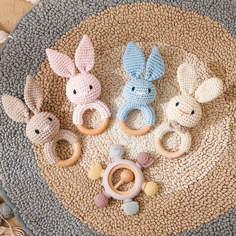 Crochet Animal Baby Teether & Rattle