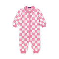 Beautifully Spotted™ Pink Checker Baby Knit Romper