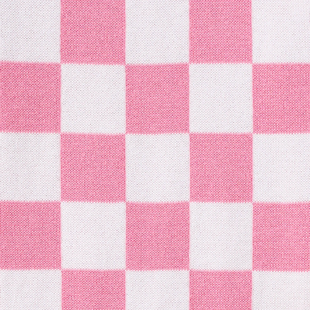 Beautifully Spotted™ Pink Checker Baby Knit Romper