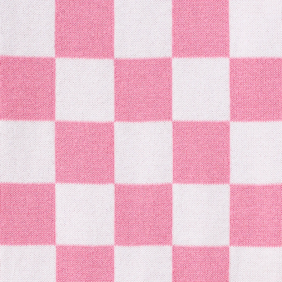 Beautifully Spotted™ Pink Checker Baby Knit Romper