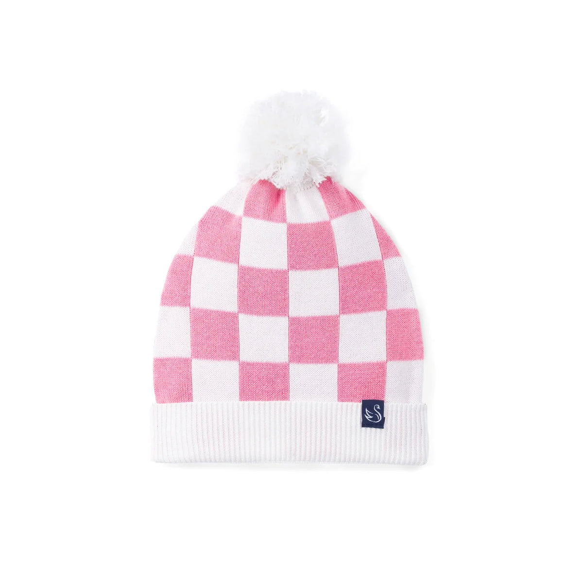 Beautifully Spotted™ Pink Checker Knit Baby Beanie