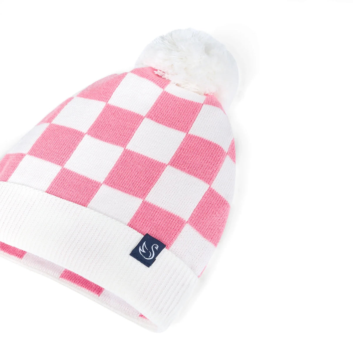 Beautifully Spotted™ Pink Checker Knit Baby Beanie