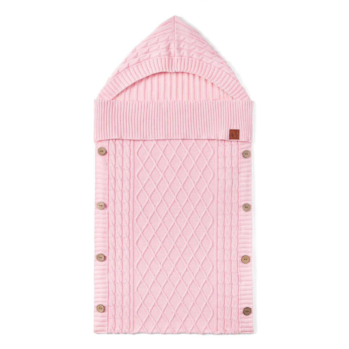 Beautifully Spotted™ Sweet Dreams Cable Knit Baby Sleep Sack – Pink