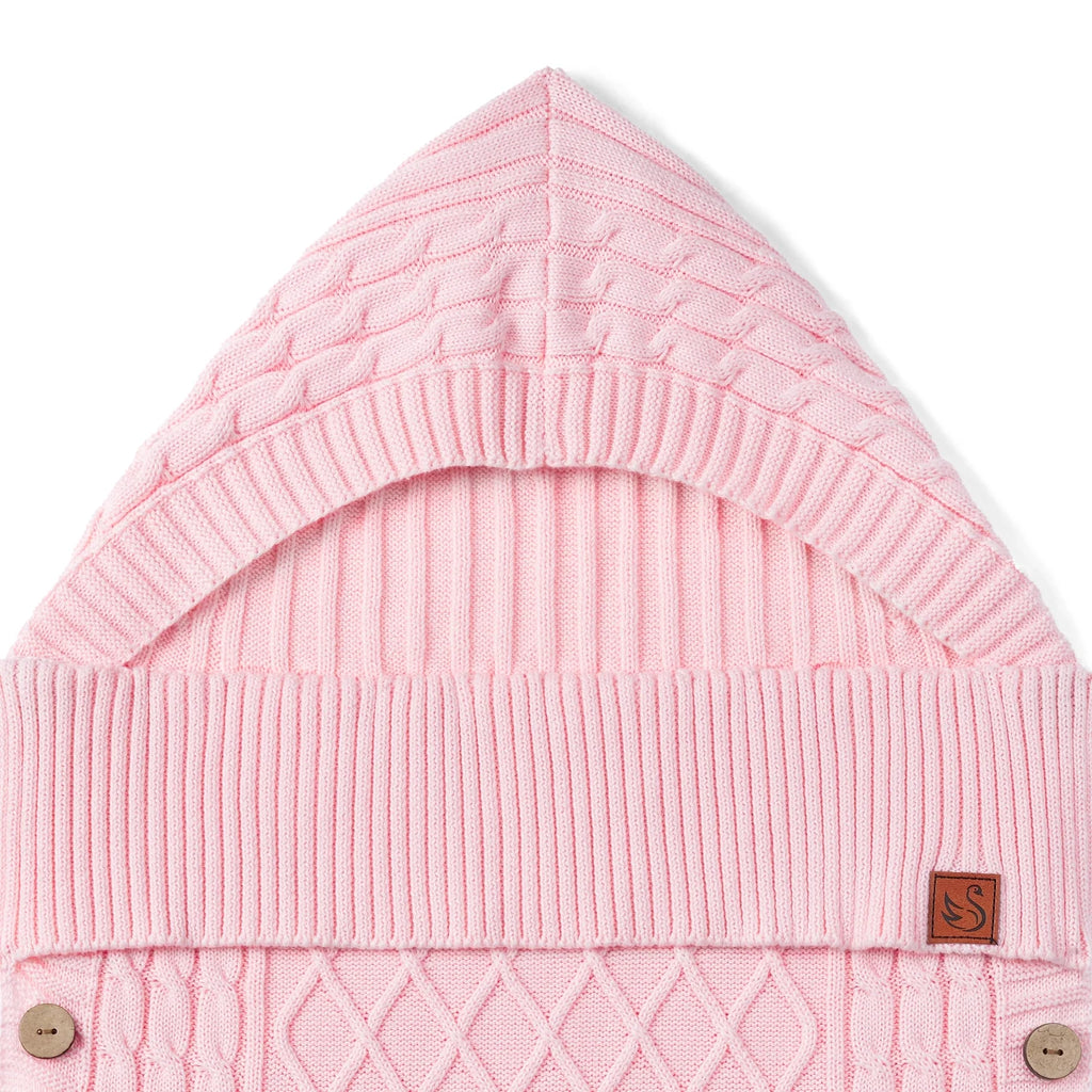 Beautifully Spotted™ Sweet Dreams Cable Knit Baby Sleep Sack – Pink