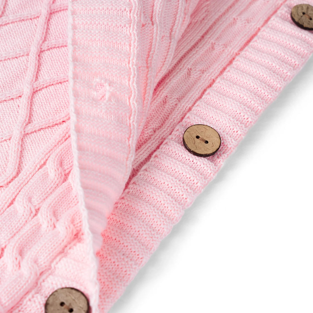 Beautifully Spotted™ Sweet Dreams Cable Knit Baby Sleep Sack – Pink
