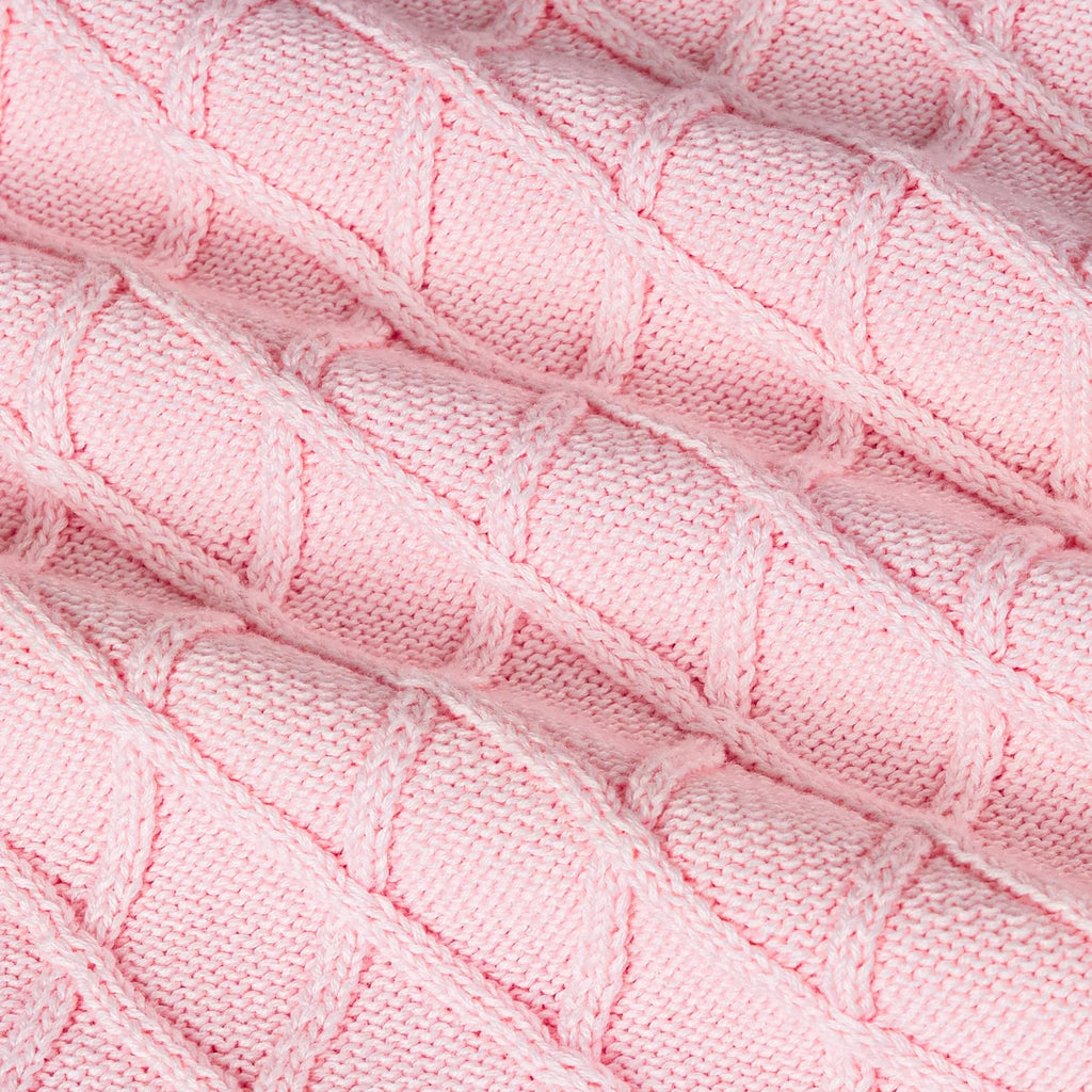 Beautifully Spotted™ Sweet Dreams Cable Knit Baby Sleep Sack – Pink