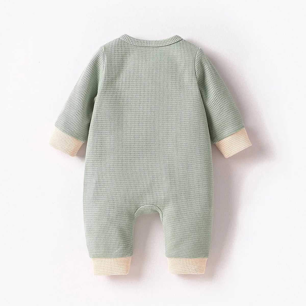 Lil Dudes Baby Boy Waffle Knit Long-Sleeve Romper