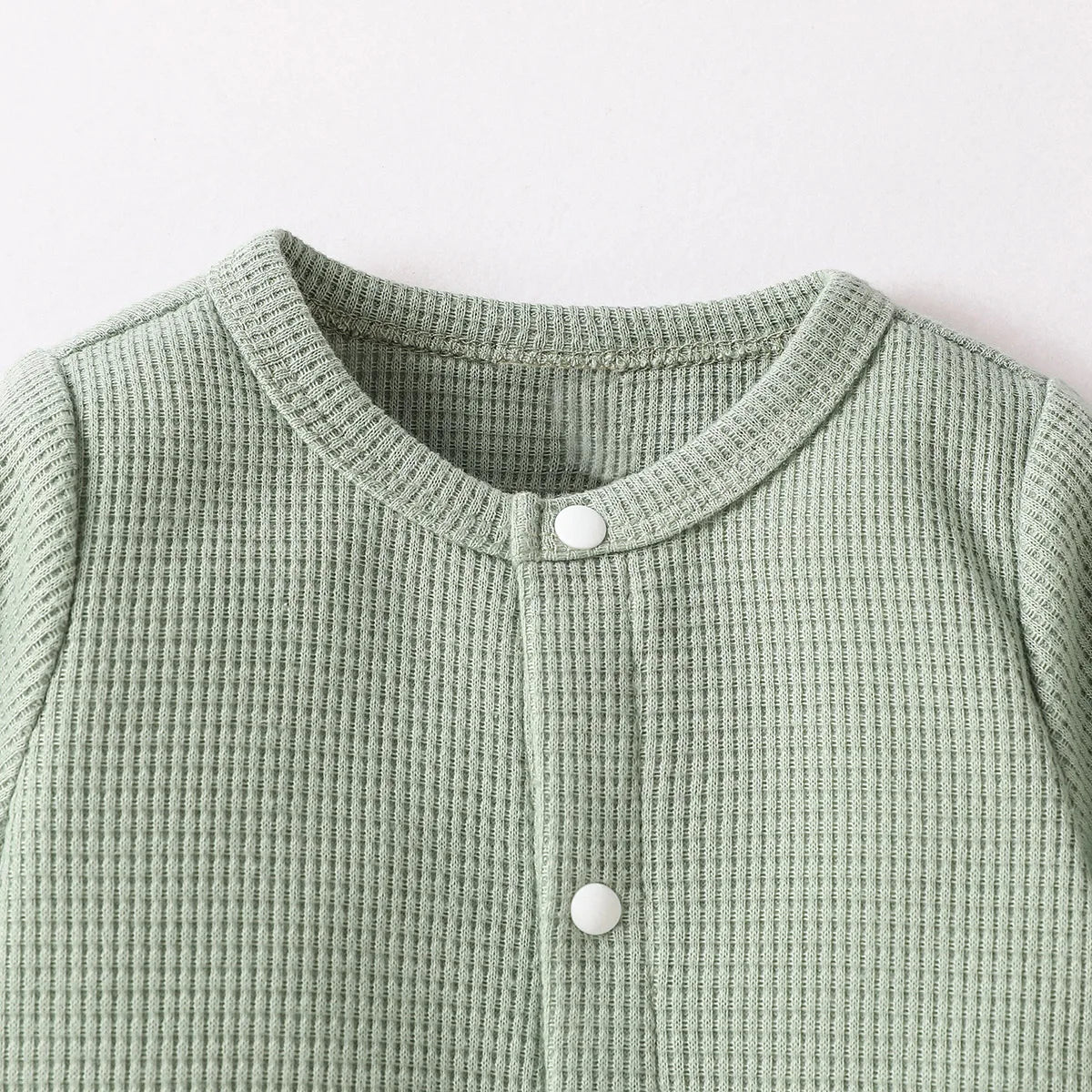 Lil Dudes Baby Boy Waffle Knit Long-Sleeve Romper