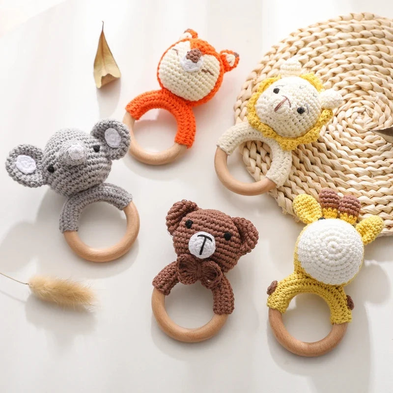Crochet Animal Baby Teether & Rattle