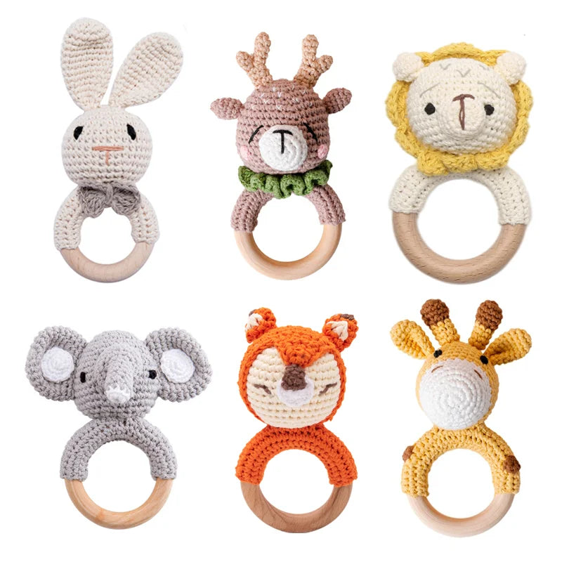Crochet Animal Baby Teether & Rattle