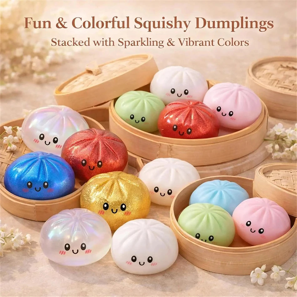 Mystery Glitter Dumpling Squishy – Surprise Sensory Toy