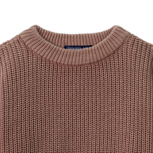 Beautifully Spotted™ Cozy Knit Baby & Toddler Sweater – Mocha
