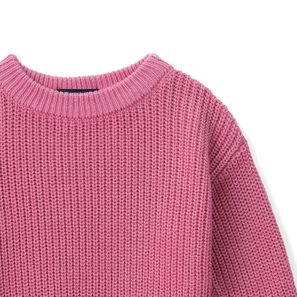 Beautifully Spotted™ Cozy Knit Baby & Toddler Sweater – Rose Pink