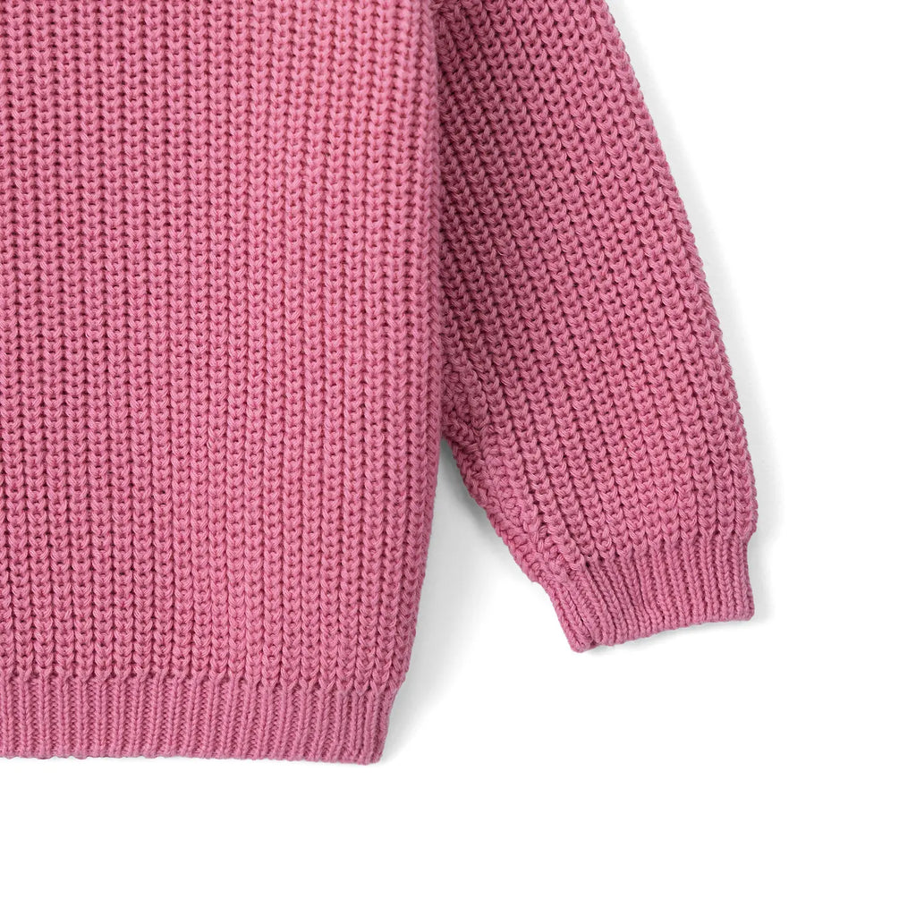 Beautifully Spotted™ Cozy Knit Baby & Toddler Sweater – Rose Pink
