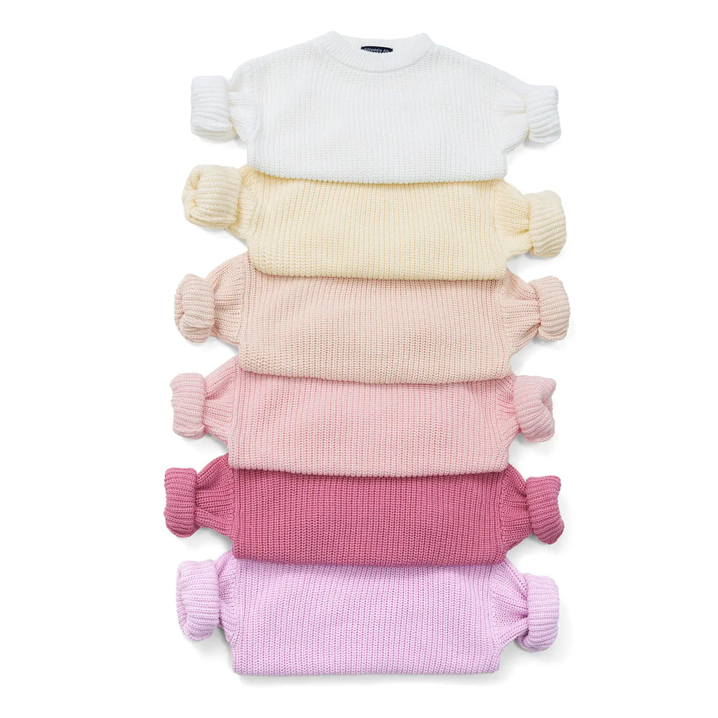 Beautifully Spotted™ Cozy Knit Baby & Toddler Sweater – Rose Pink