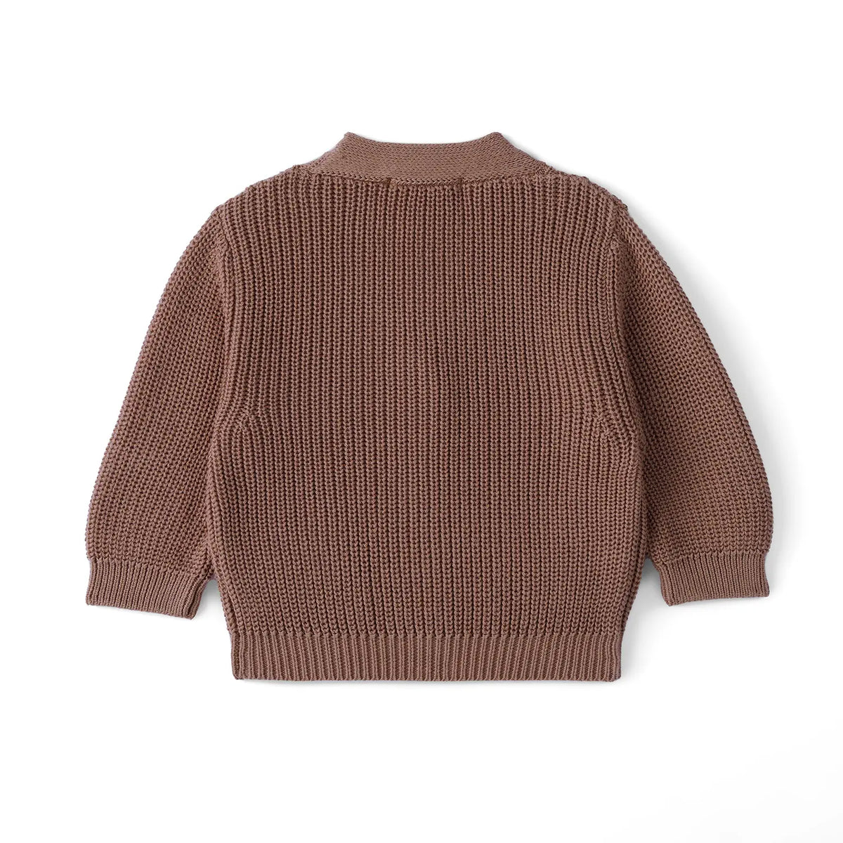 Beautifully Spotted™ Classic Knit Baby & Toddler Cardigan – Mocha