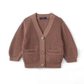 Beautifully Spotted™ Classic Knit Baby & Toddler Cardigan – Mocha