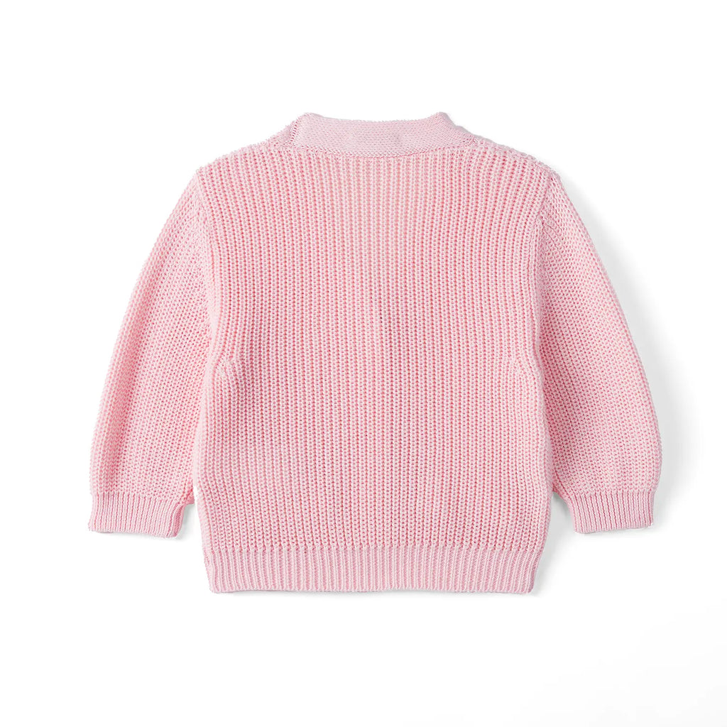 Beautifully Spotted™ Classic Knit Baby & Toddler Cardigan – Pink