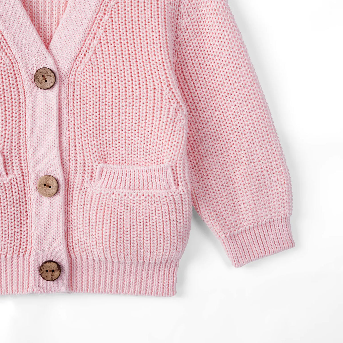 Beautifully Spotted™ Classic Knit Baby & Toddler Cardigan – Pink
