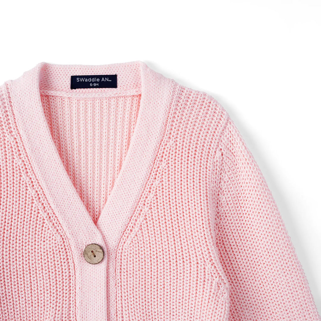 Beautifully Spotted™ Classic Knit Baby & Toddler Cardigan – Pink