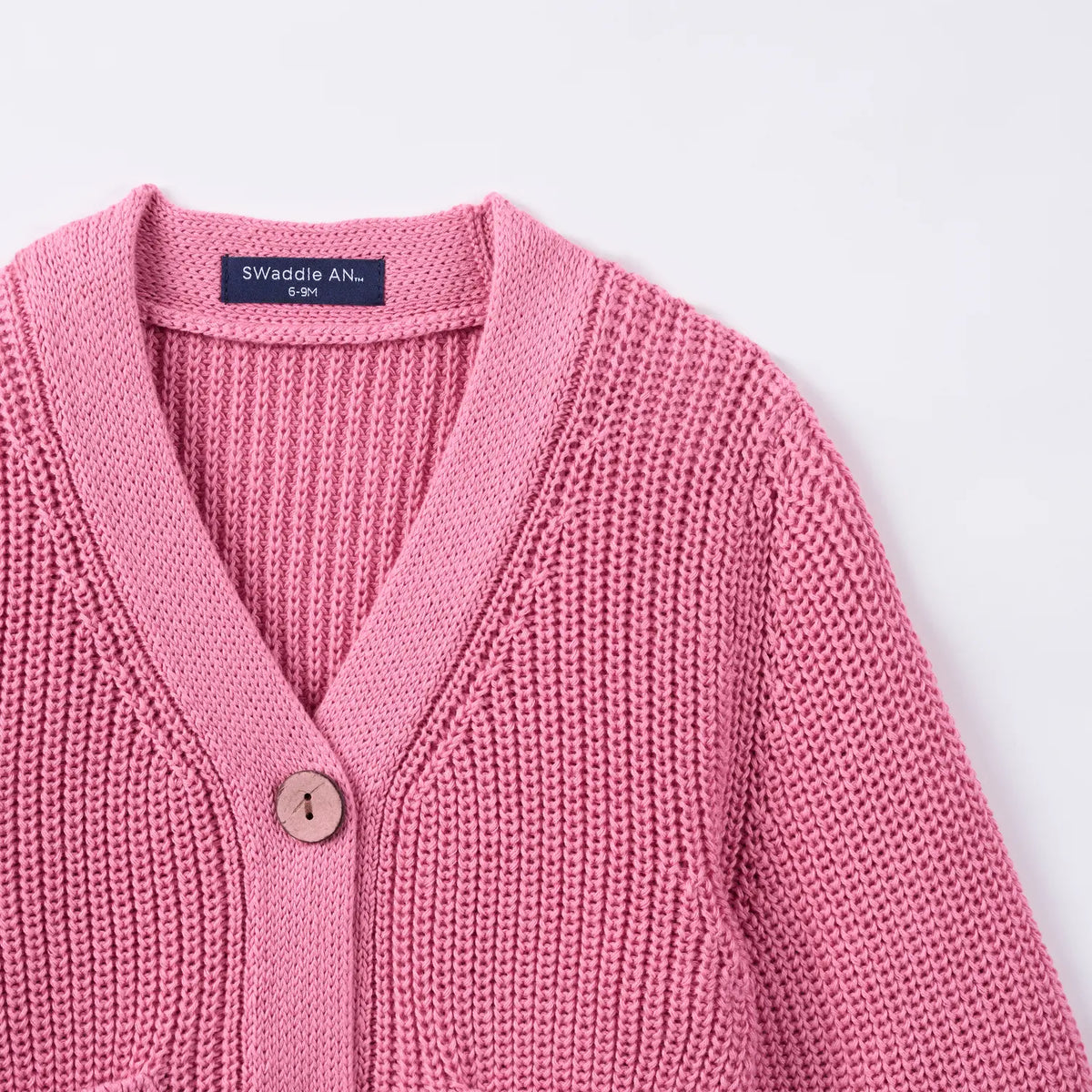 Beautifully Spotted™ Classic Knit Baby & Toddler Cardigan – Rose Pink