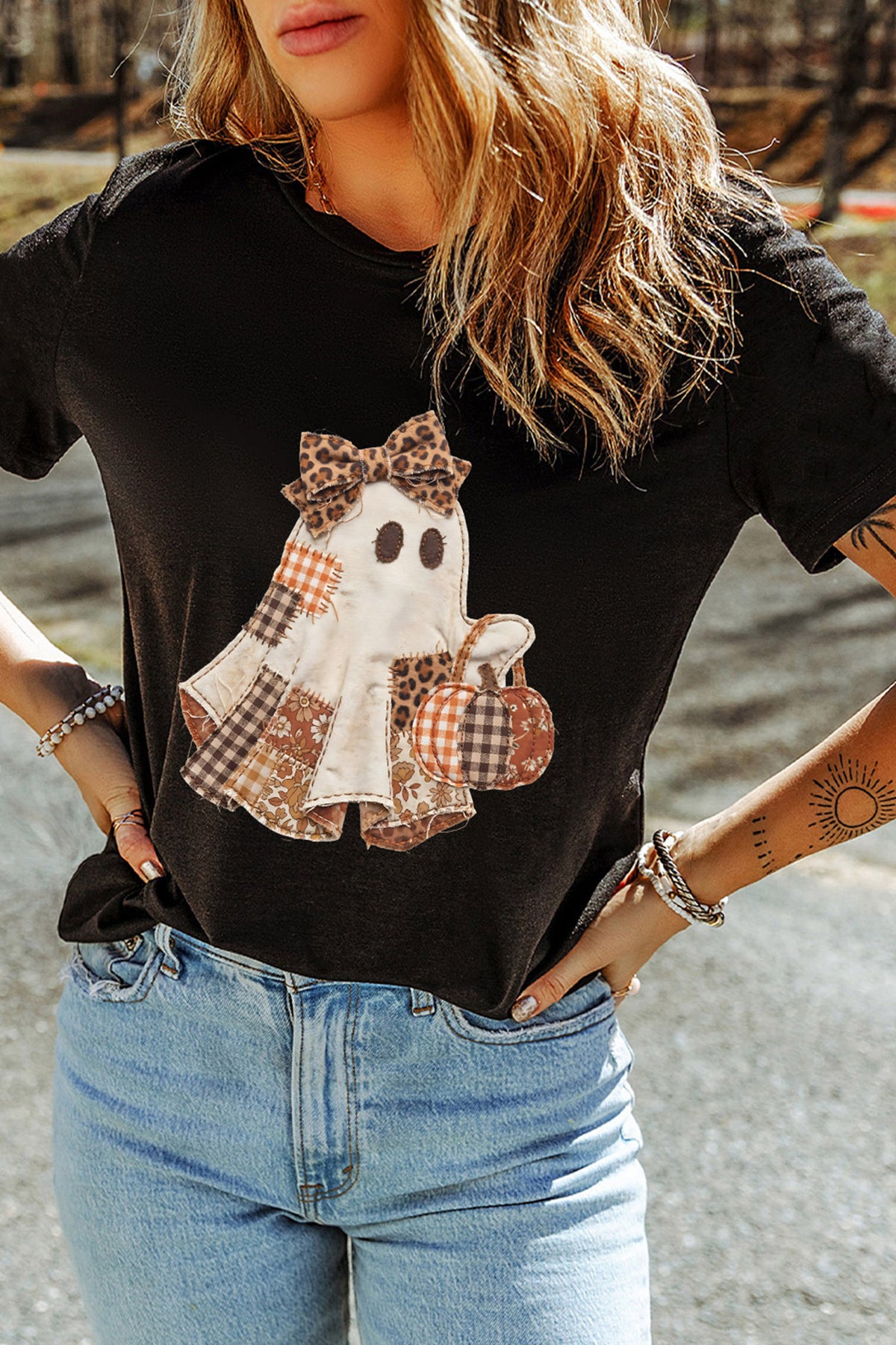 Spotted Boo Leopard Bow Graphic Tee