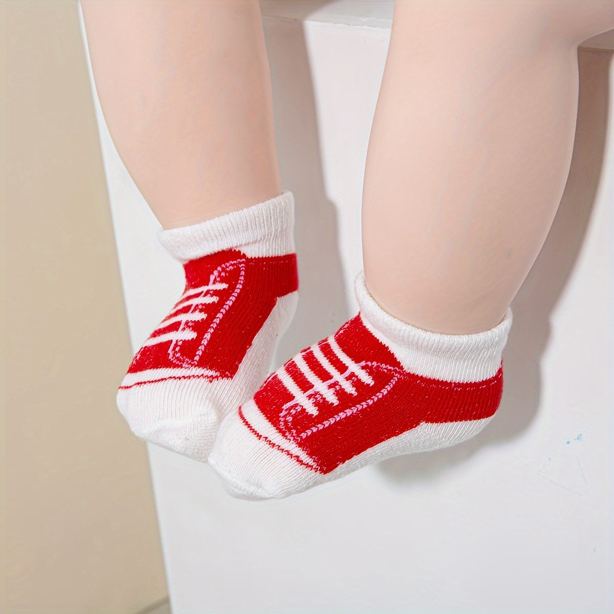 6-Pair Kids Casual Crew Socks – Colorful Stripe Sneaker Design