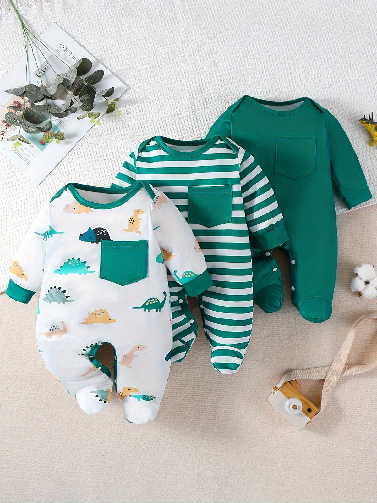 Little Star 3-Piece Footed Baby Boy Bodysuit Set