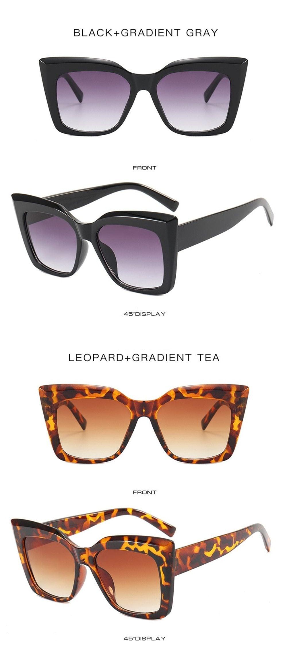 Spotted & Fabulous Oversized Cat-Eye Sunglasses