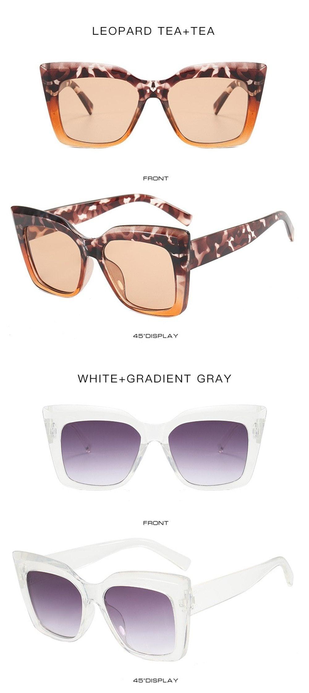 Spotted & Fabulous Oversized Cat-Eye Sunglasses