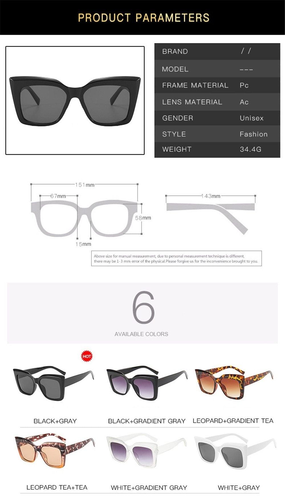 Spotted & Fabulous Oversized Cat-Eye Sunglasses