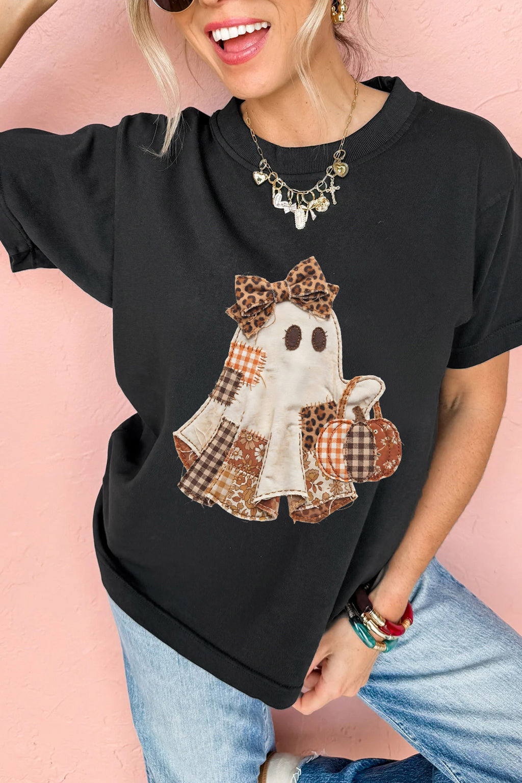 Spotted Boo Leopard Bow Graphic Tee