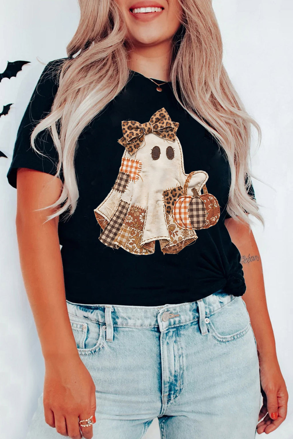 Spotted Boo Leopard Bow Graphic Tee