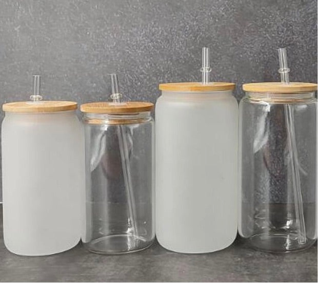 Clear Glass Iced Coffee Cup | Bamboo Lid & Straw