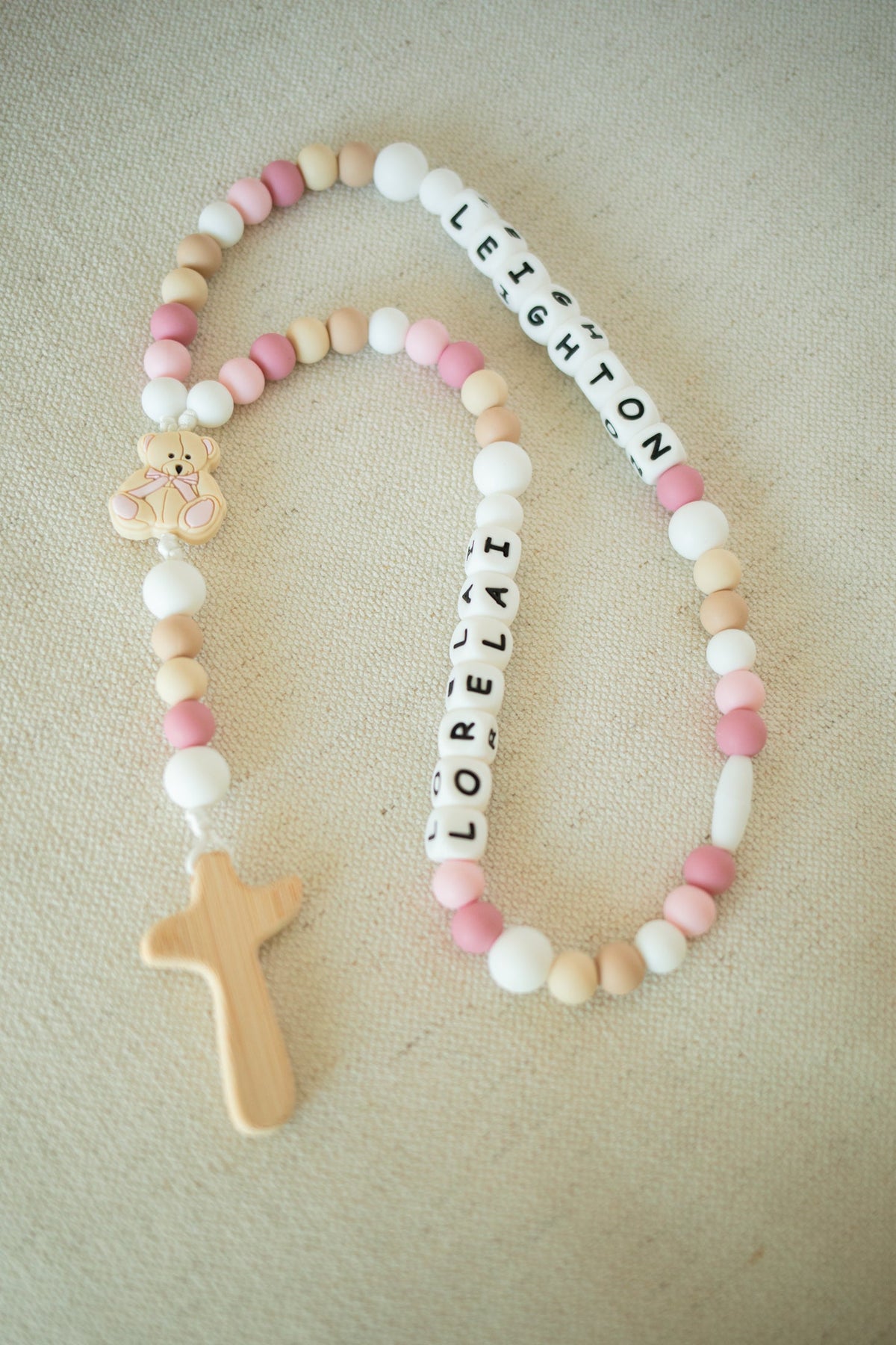 Beautifully Spotted™ Personalized Baby Rosary – Custom Name Keepsake