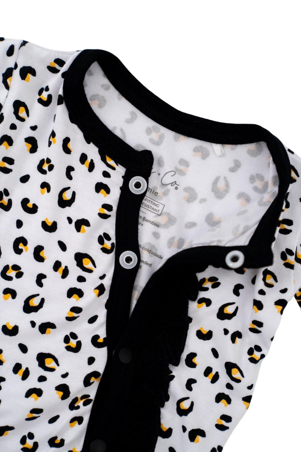 Beautifully Spotted™ Allie Leopard Ruffle Bamboo Footie