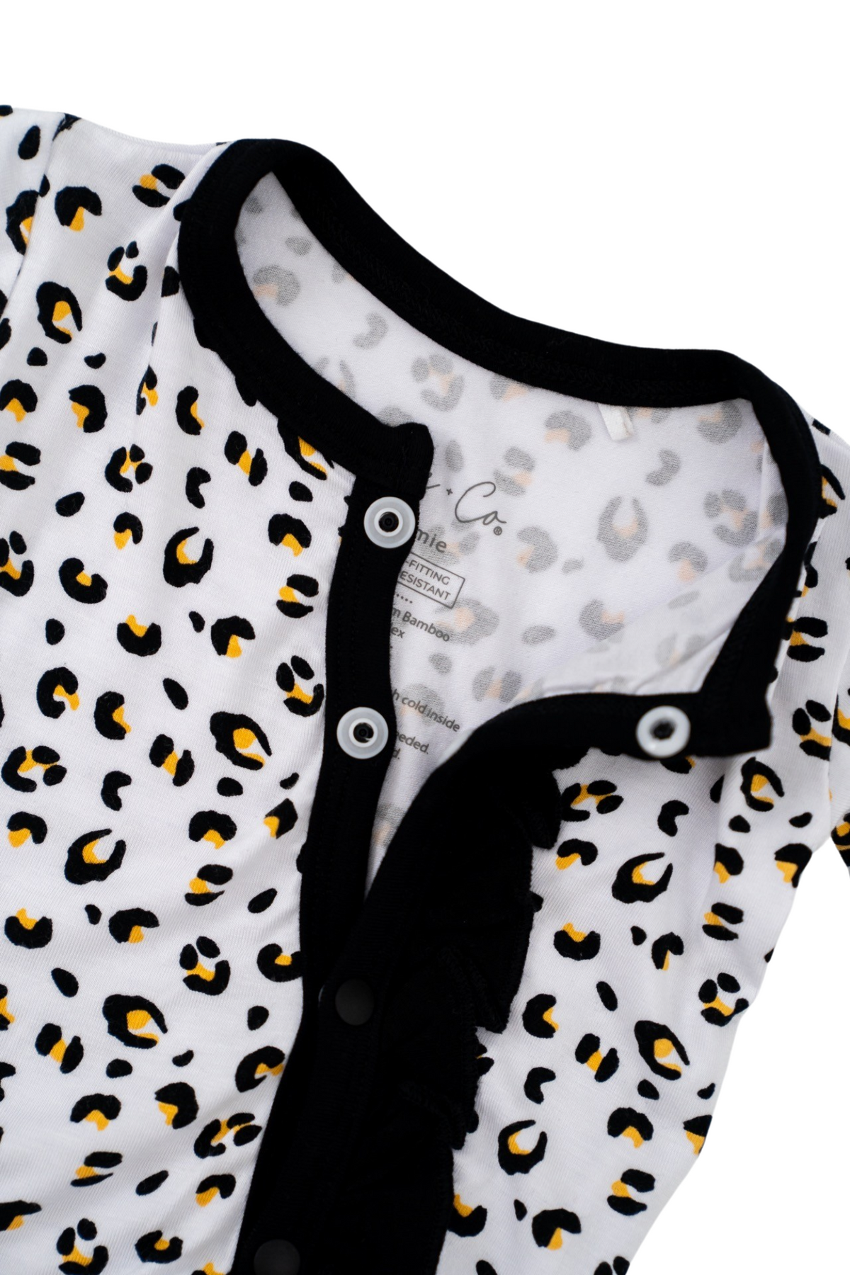 Beautifully Spotted™ Allie Leopard Ruffle Bamboo Footie
