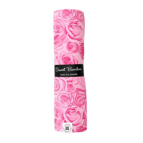 Baby Girl Pink Rose Swaddle & Matching Headband Set